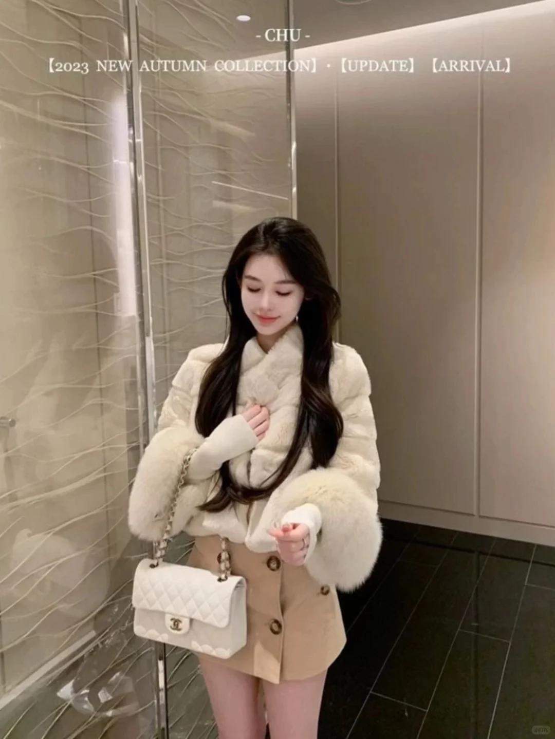 出 狐狸毛袖口皮草外套