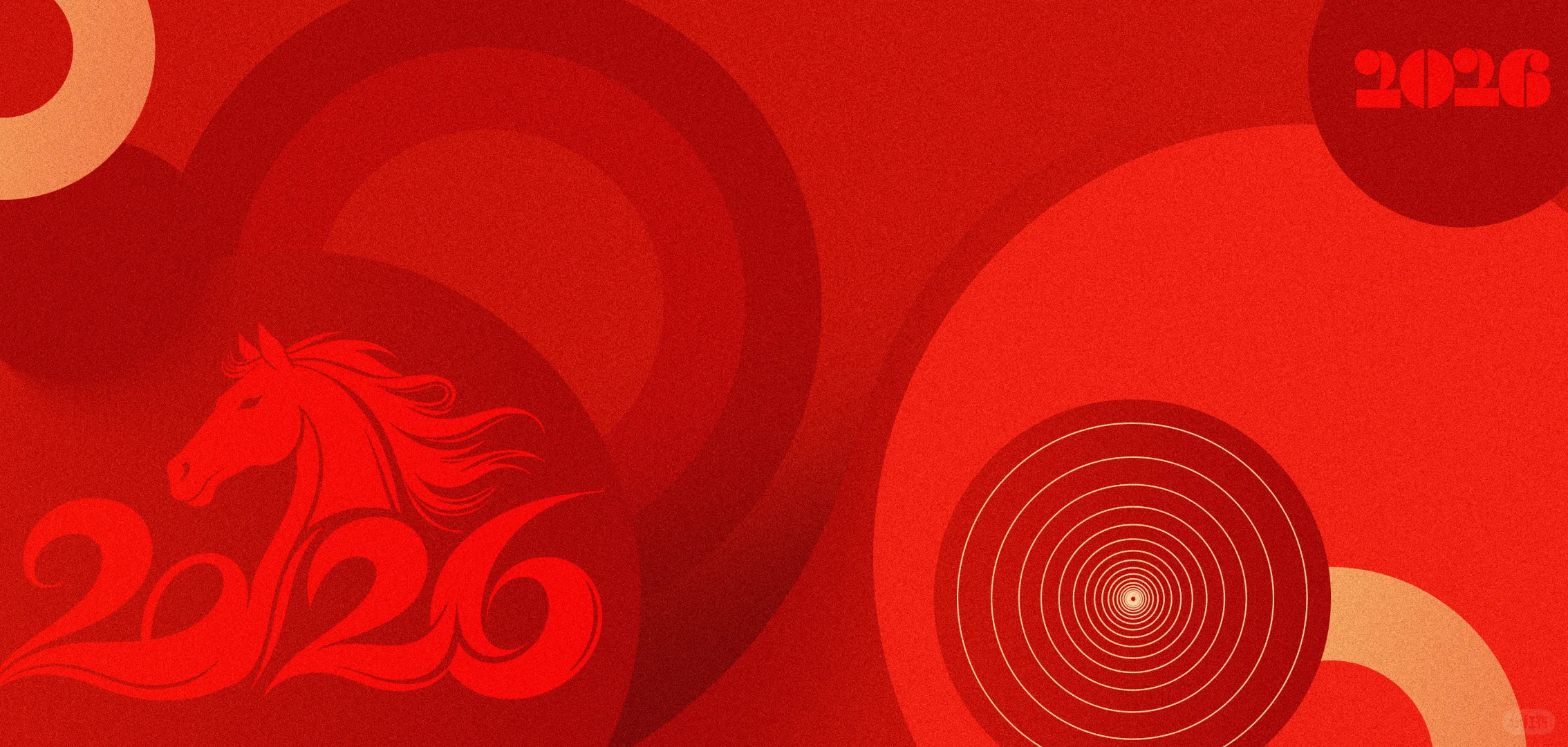 2026马年专属电脑壁纸来啦！红金配美到炸屏