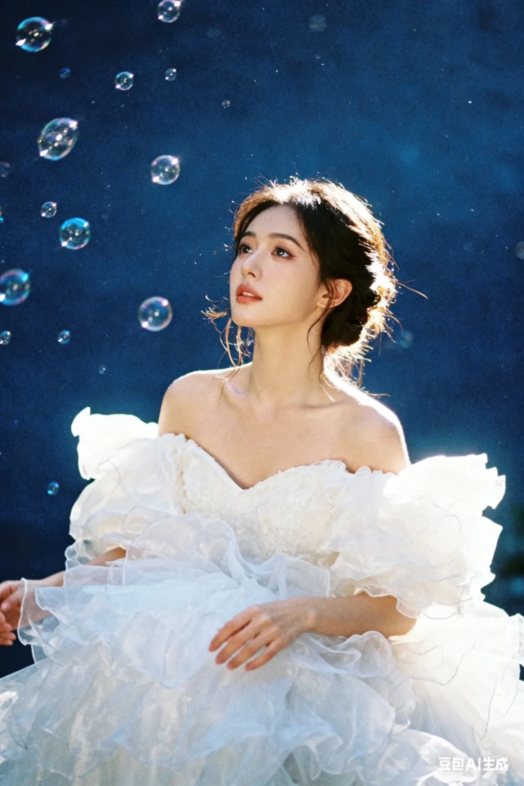 泡泡与白纱的梦幻碰撞🫧｜AI生成‼️