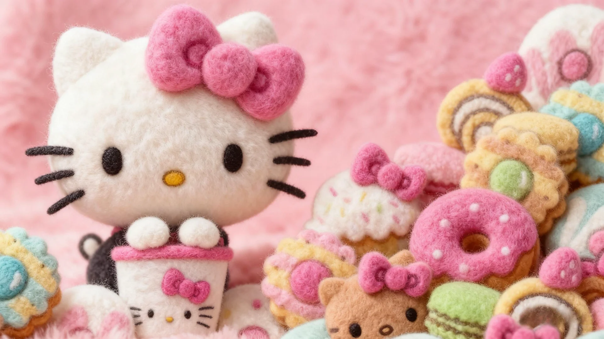 𝑺𝒉𝒂𝒓𝒆｜毛绒绒的HelloKitty电脑壁纸🎀