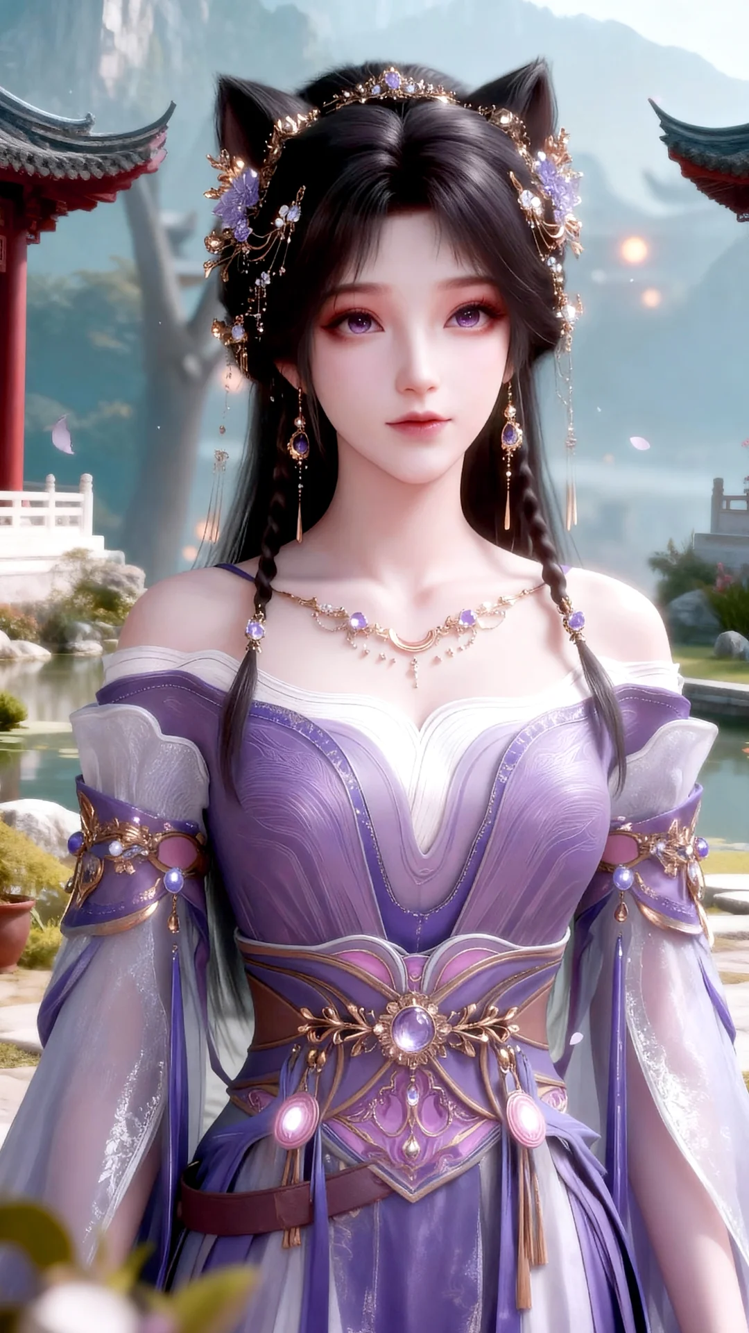 国漫女神｜姬紫月遮天高清AI二次元动漫壁纸