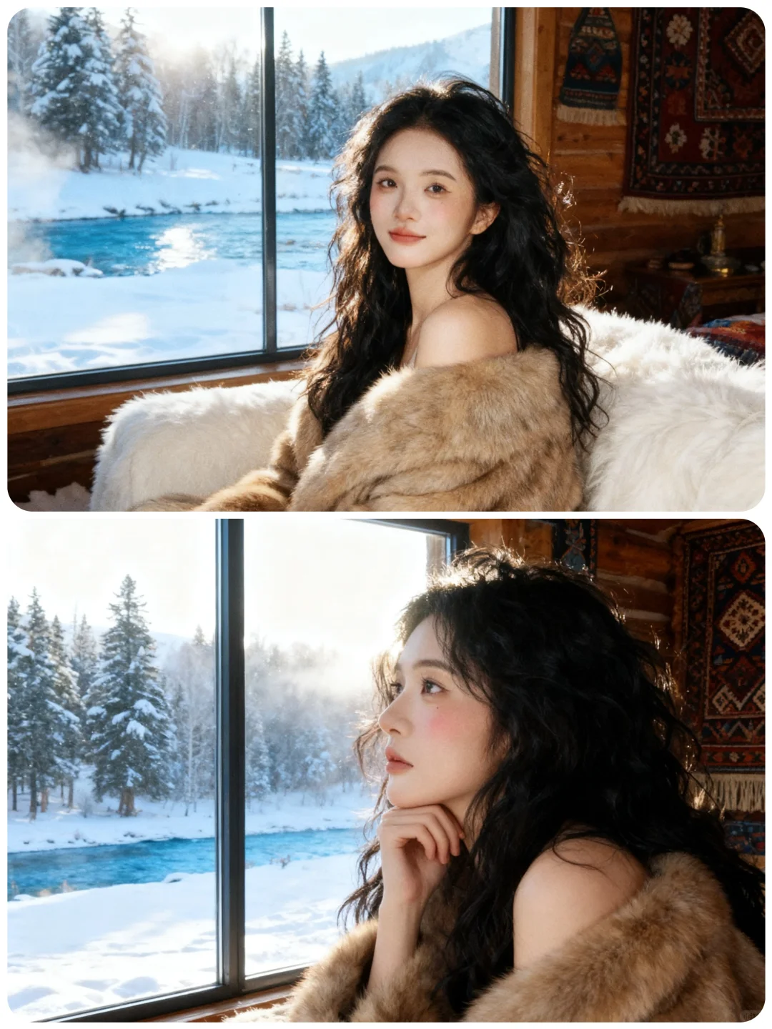 ❄️在浪漫的木屋里拍出了电影感