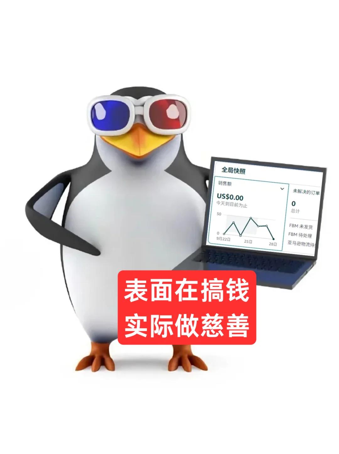 抽象墨镜企鹅表情包（跨境电商版）