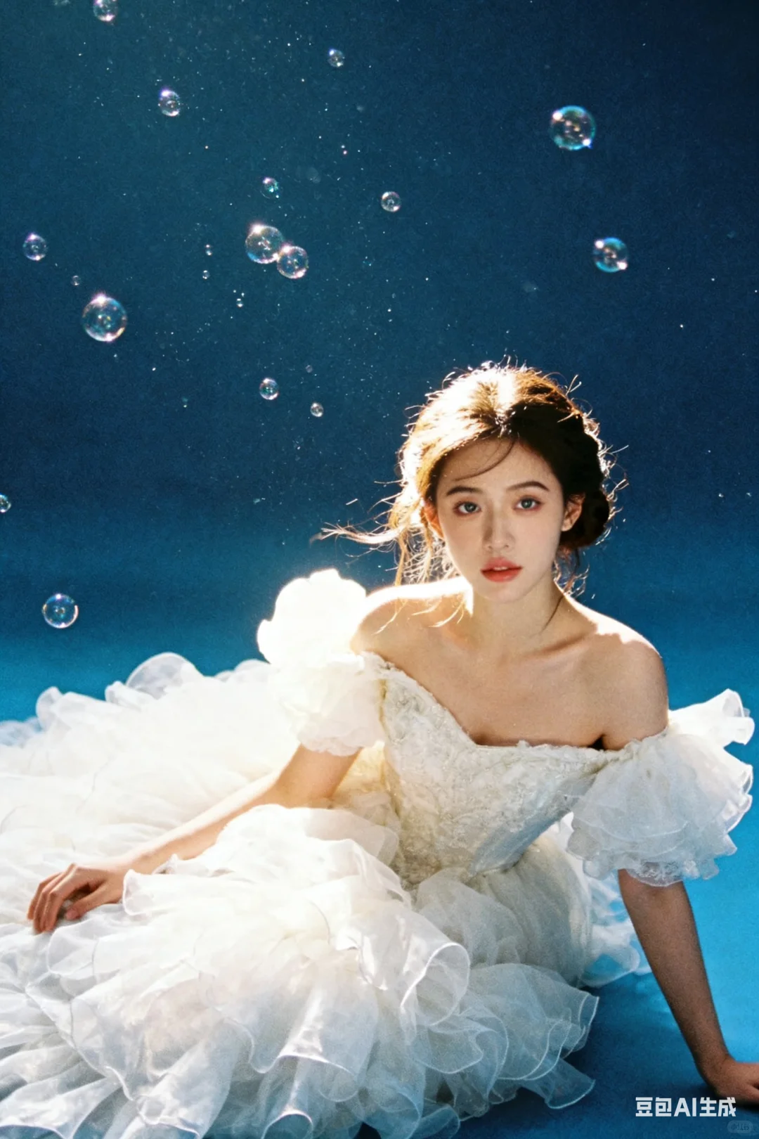 泡泡与白纱的梦幻碰撞🫧｜AI生成‼️