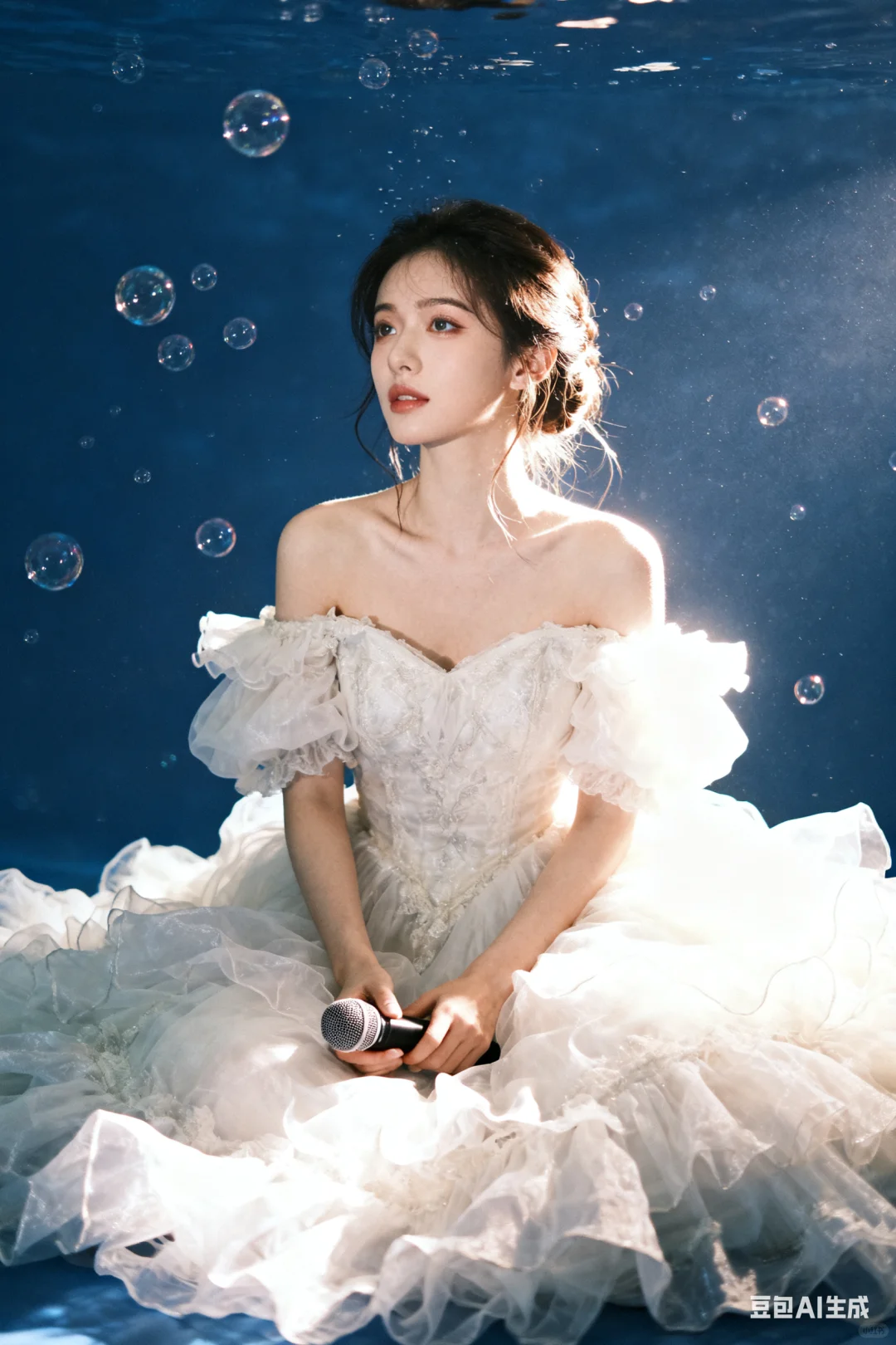 泡泡与白纱的梦幻碰撞🫧｜AI生成‼️