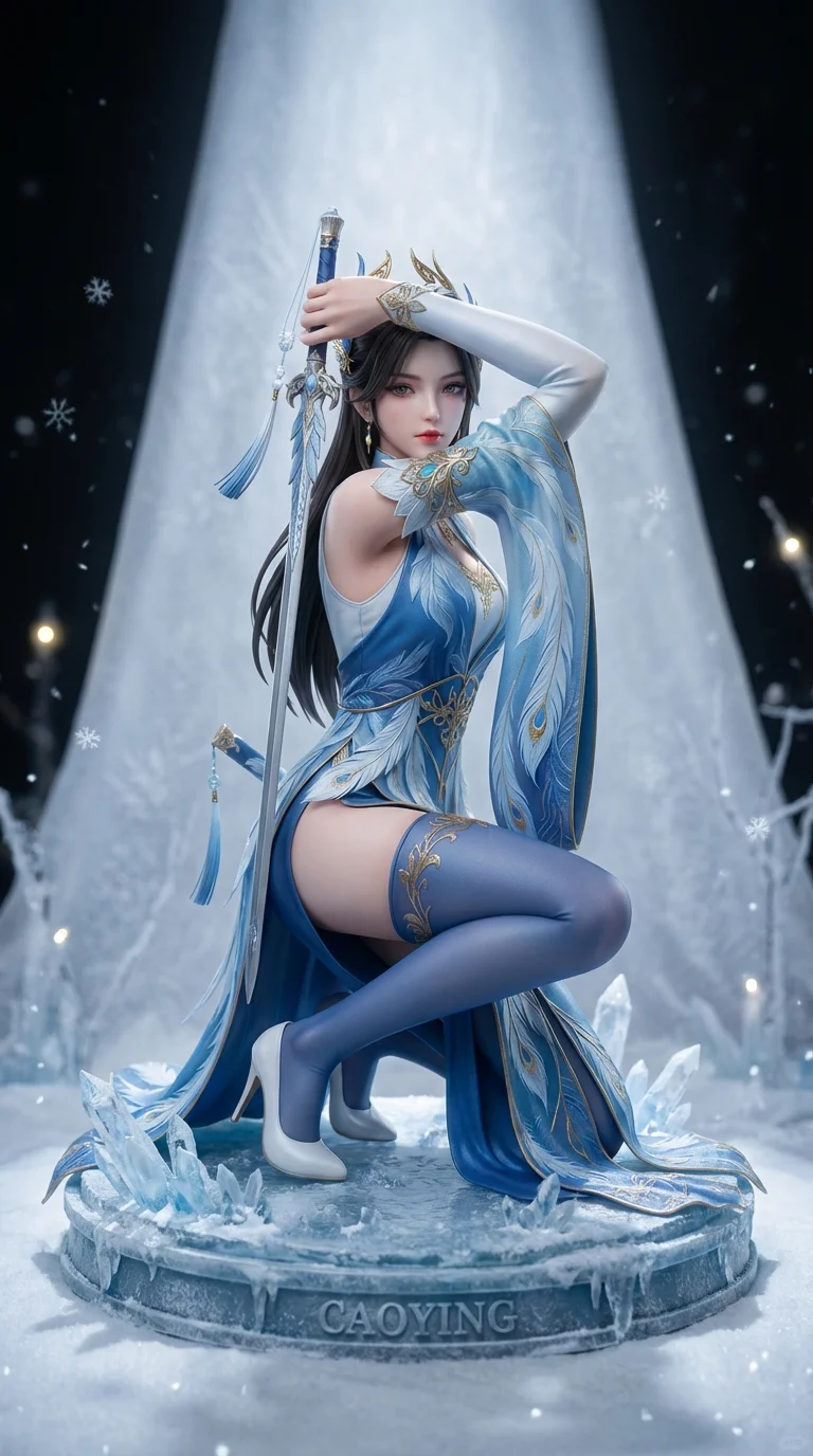 动漫女神手办系列：冰霜主题