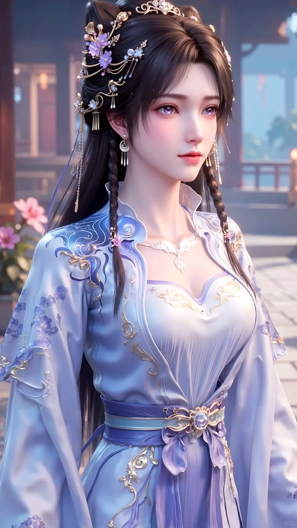 国漫女神｜姬紫月遮天高清AI二次元动漫壁纸