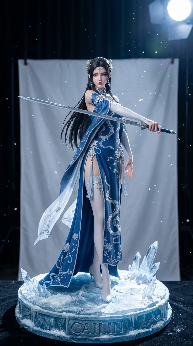 动漫女神手办系列：冰霜主题