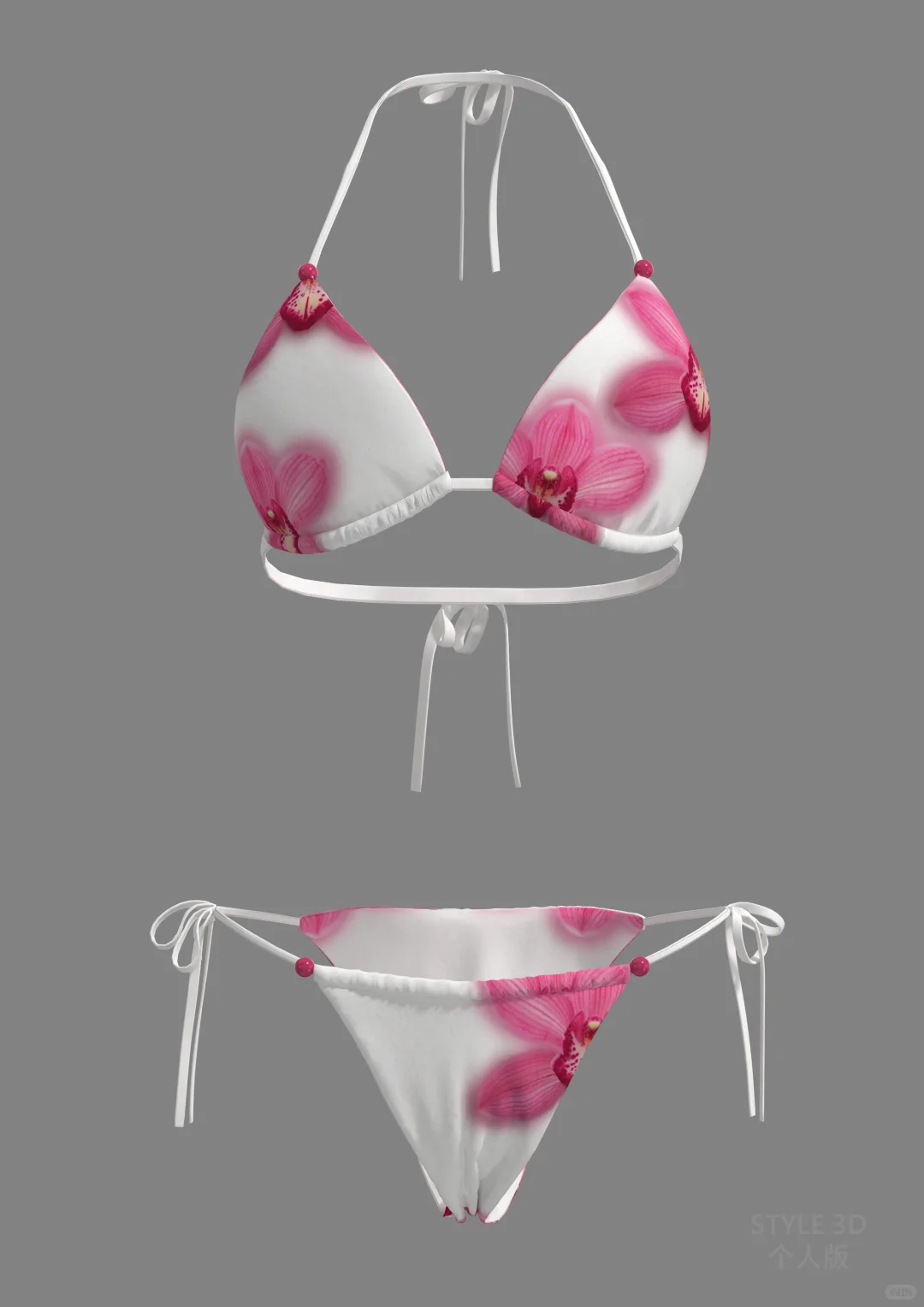 粉色花朵的泳衣，绝了～