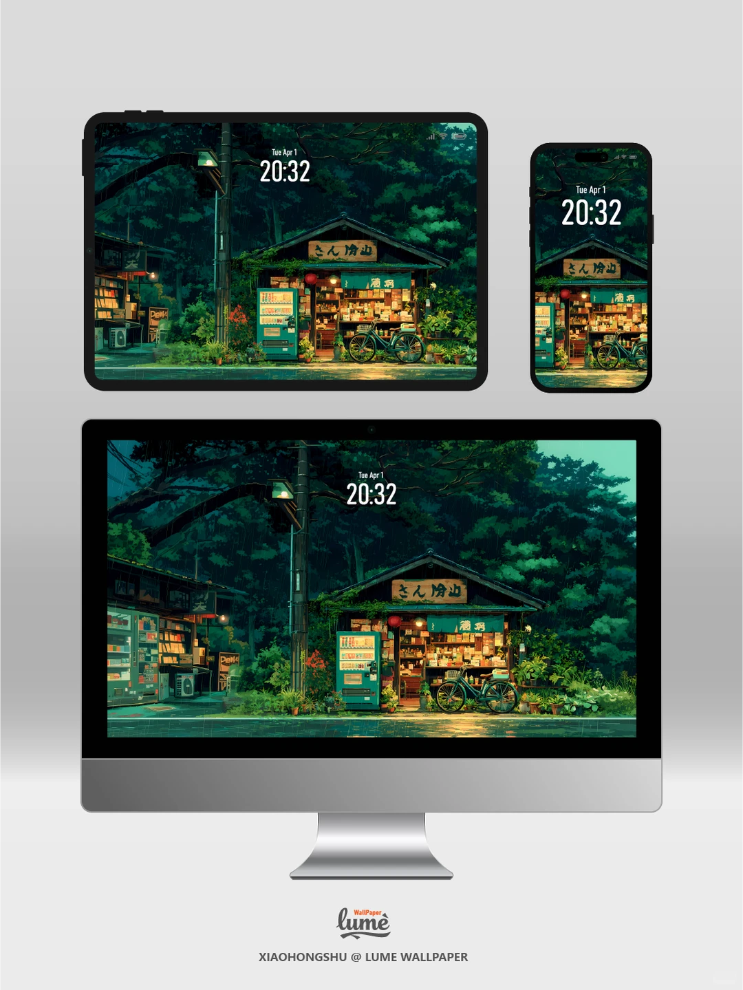 通用高清壁纸｜雨夜小店｜#0018