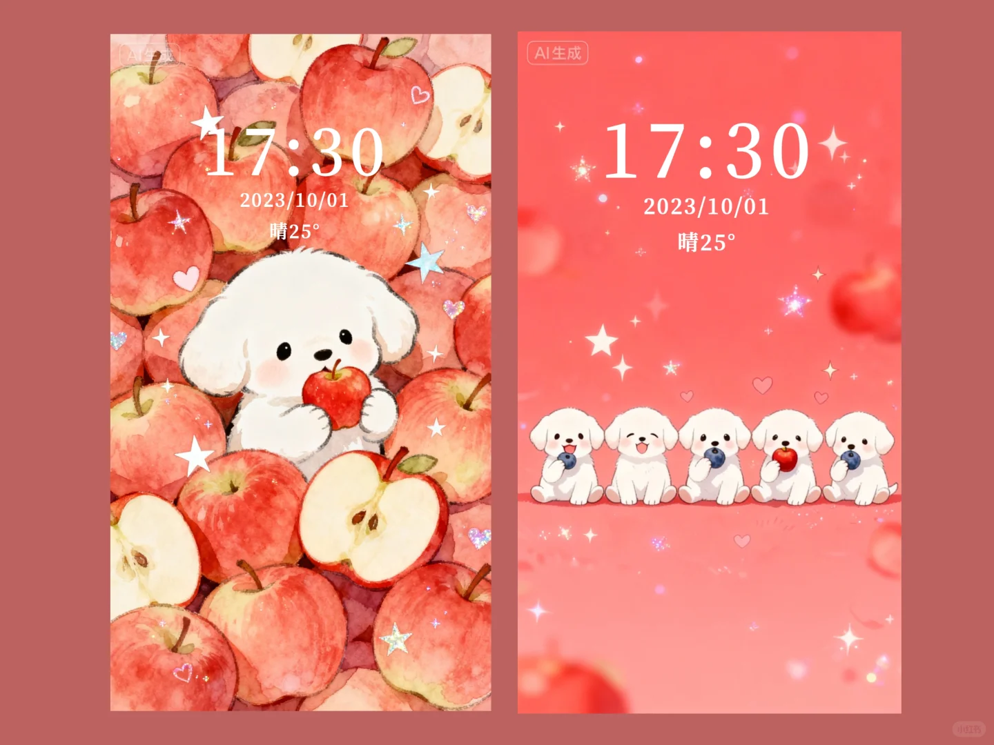 今天是苹果味的熊熊壁纸🍎