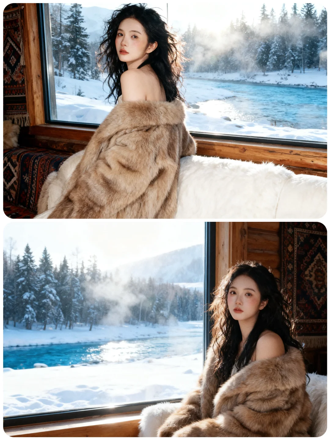 ❄️在浪漫的木屋里拍出了电影感