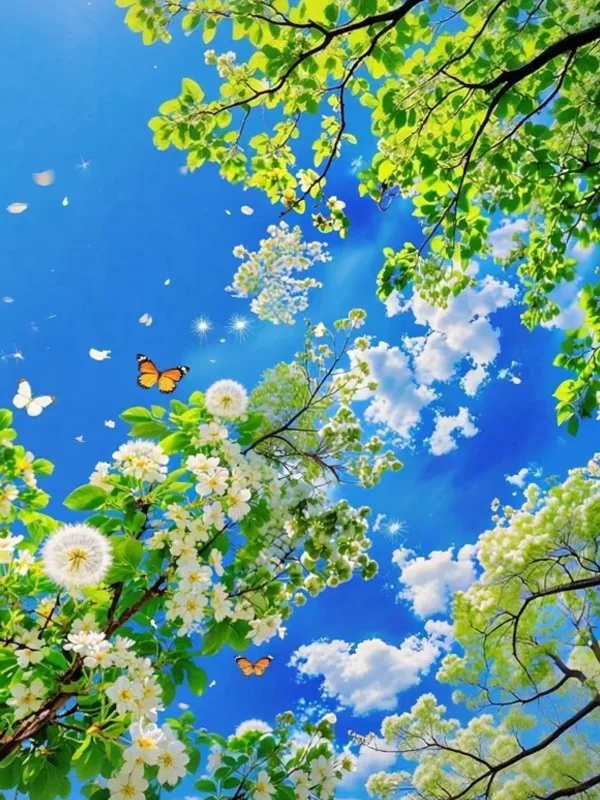 G0039壁纸｜“蓝天树木”治愈系壁纸，太治愈了