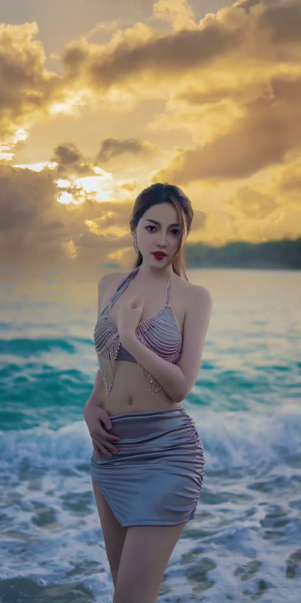 王钟瑶 心机泳衣 魔鬼身材