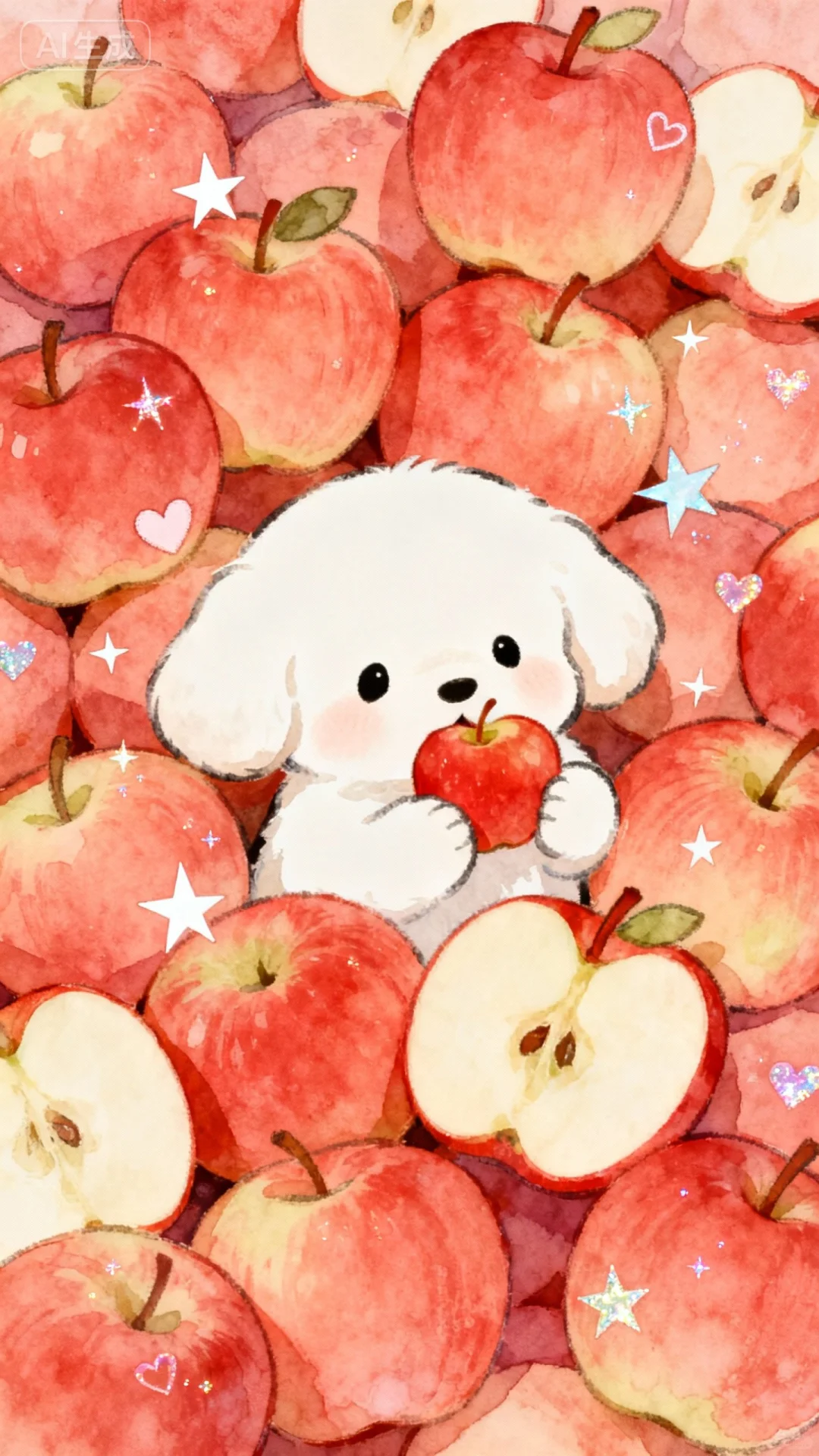 今天是苹果味的熊熊壁纸🍎