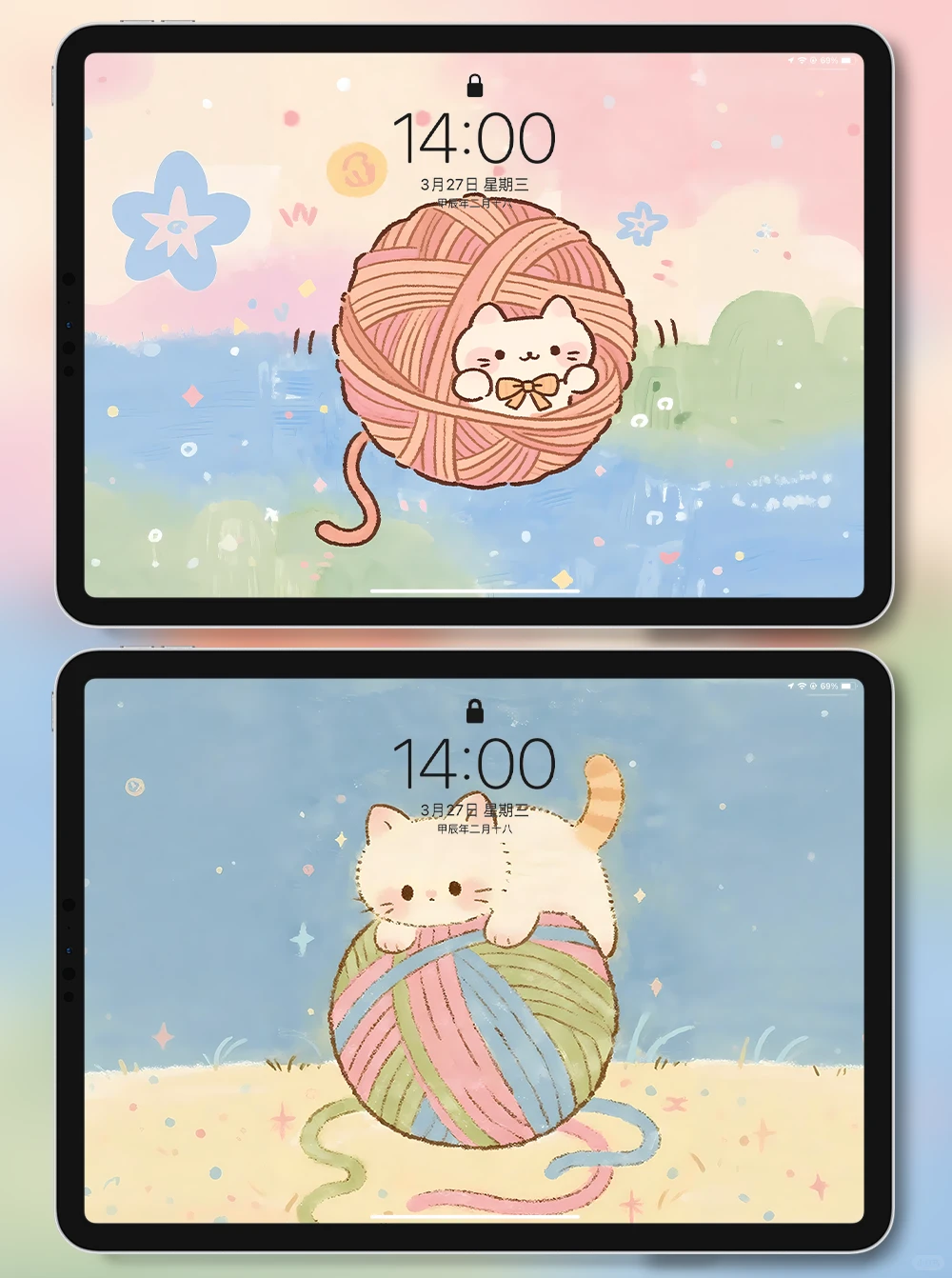 X503-毛线球猫|iPad壁纸|电脑|手机壁纸 4k