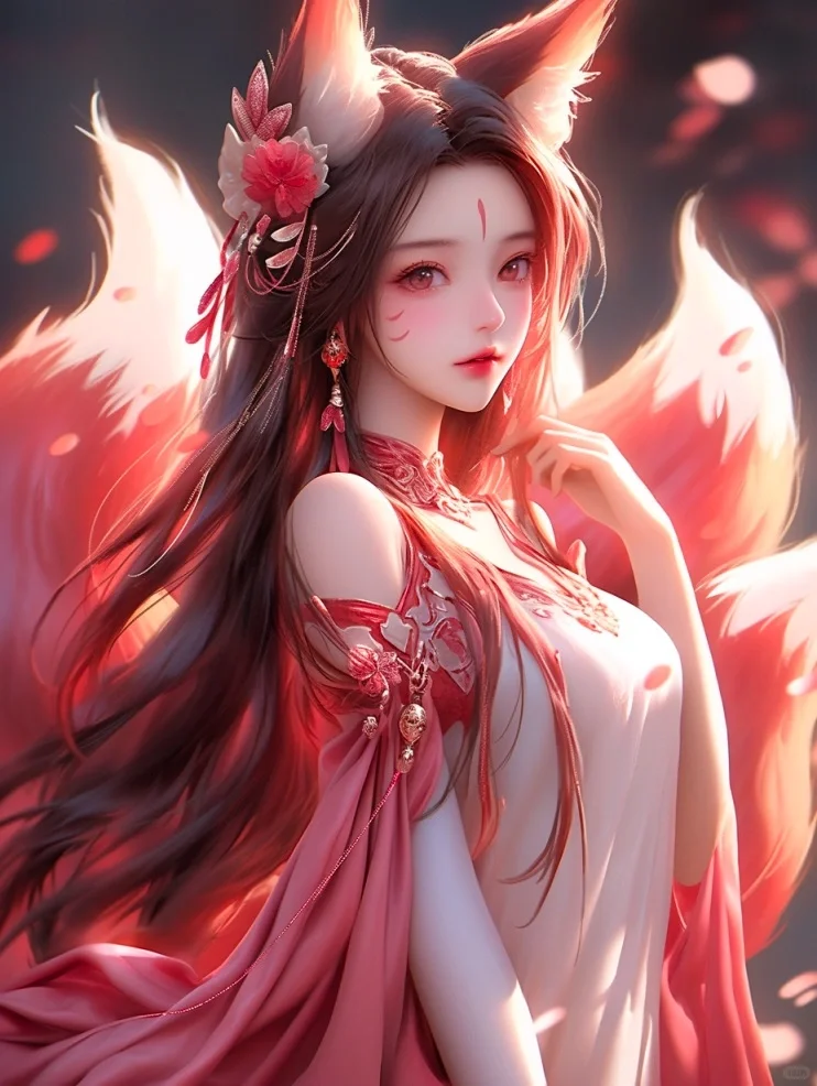 Midjourney I 九尾狐的诱惑能抗住不？