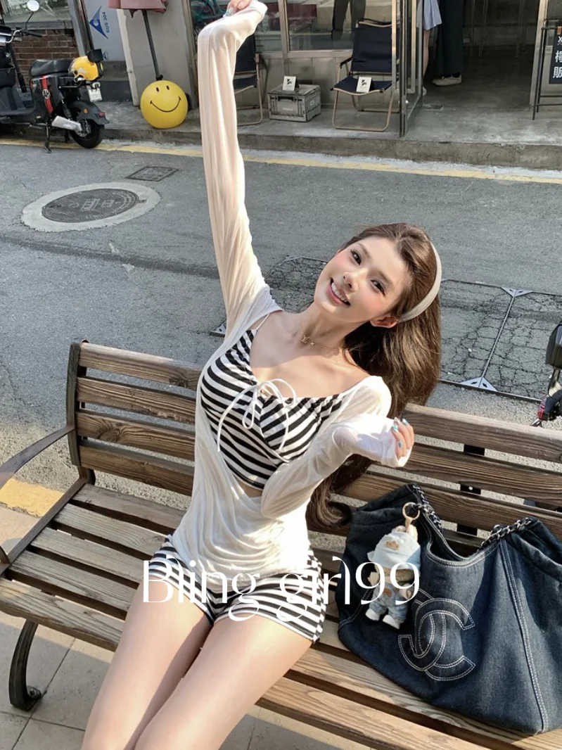 温泉季♨️泳衣分享！显腰细还遮胯白罩衫好欲