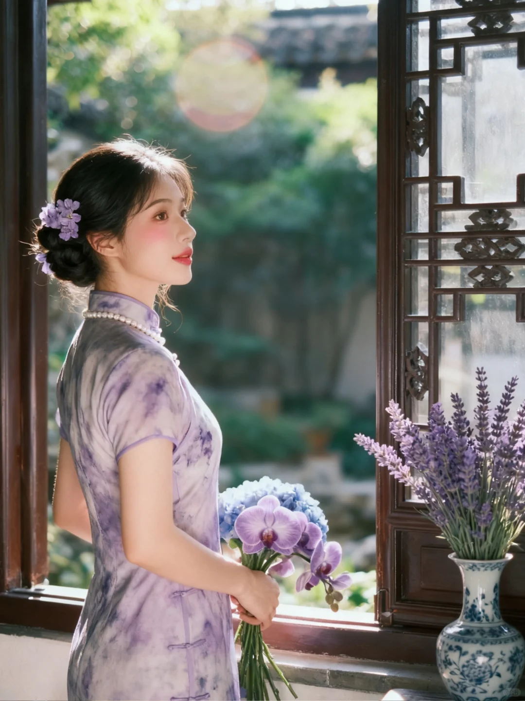 紫色旗袍一如即往的有气质｜AI生成‼️