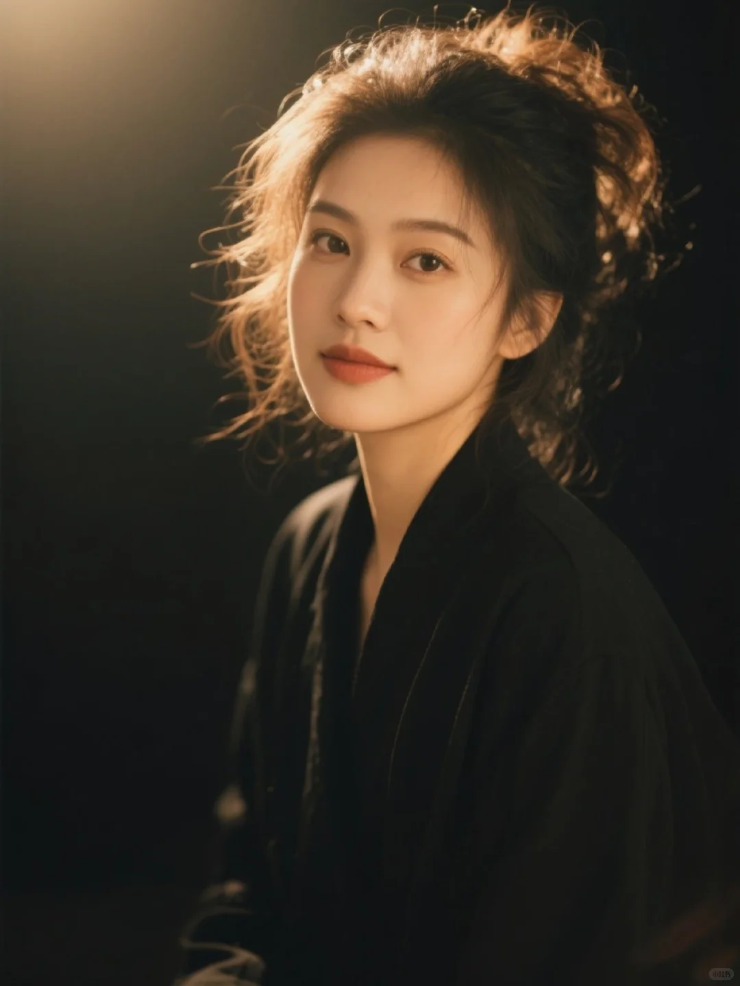 自然光下的女生更耐看～黑色光影肖像ai写真