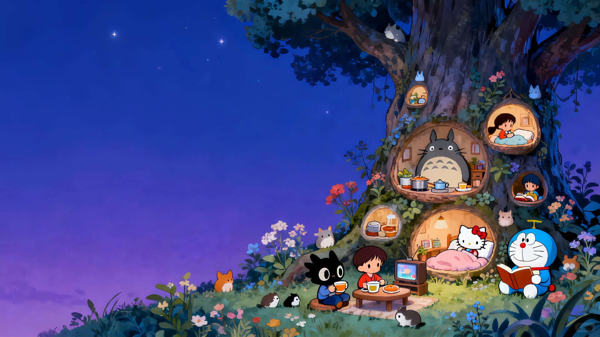 左边工作右边生活｜电脑壁纸