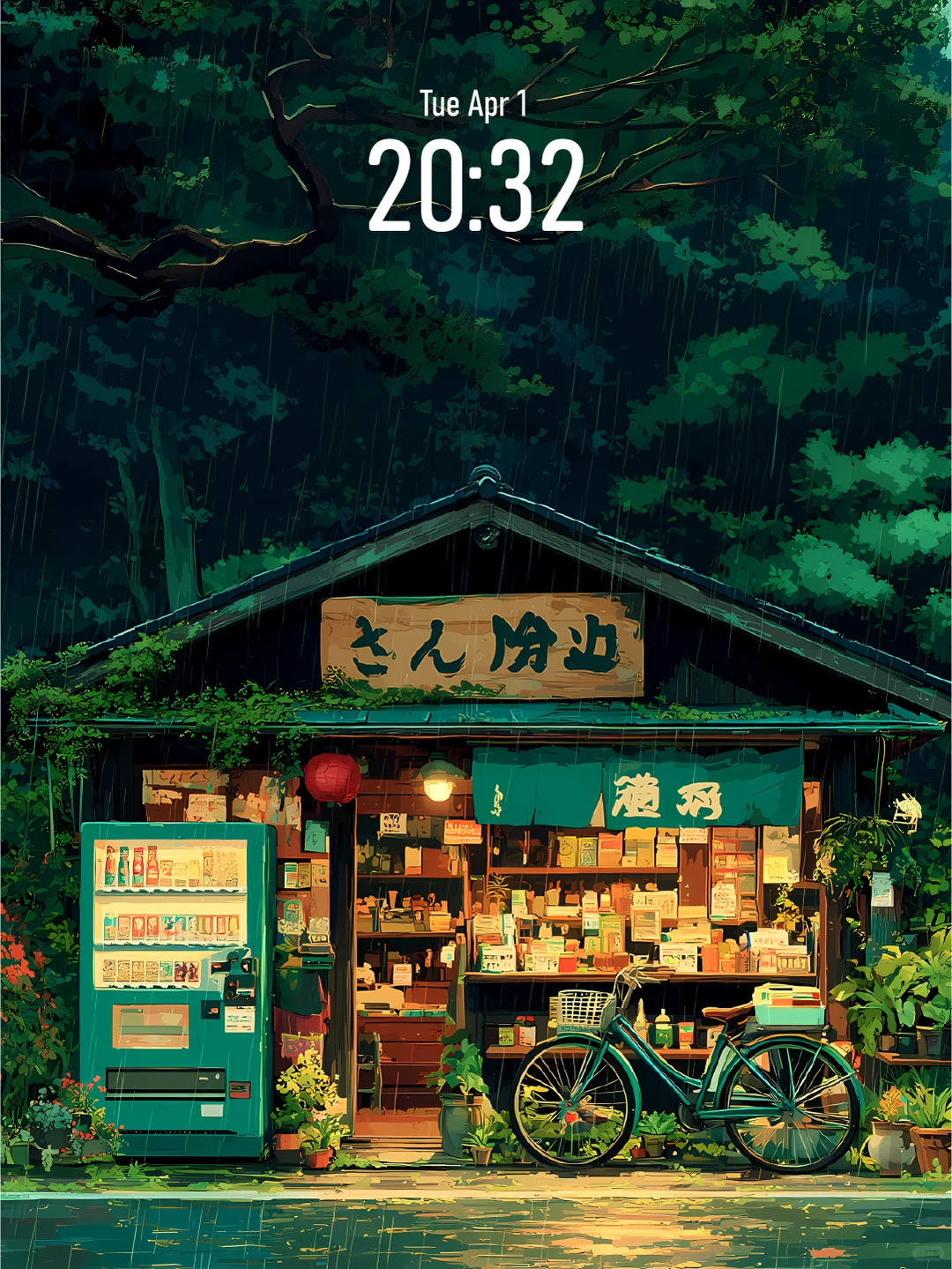 通用高清壁纸｜雨夜小店｜#0018