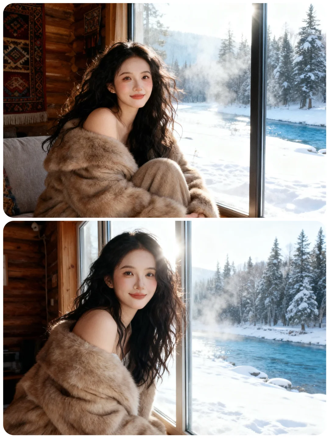 ❄️在浪漫的木屋里拍出了电影感