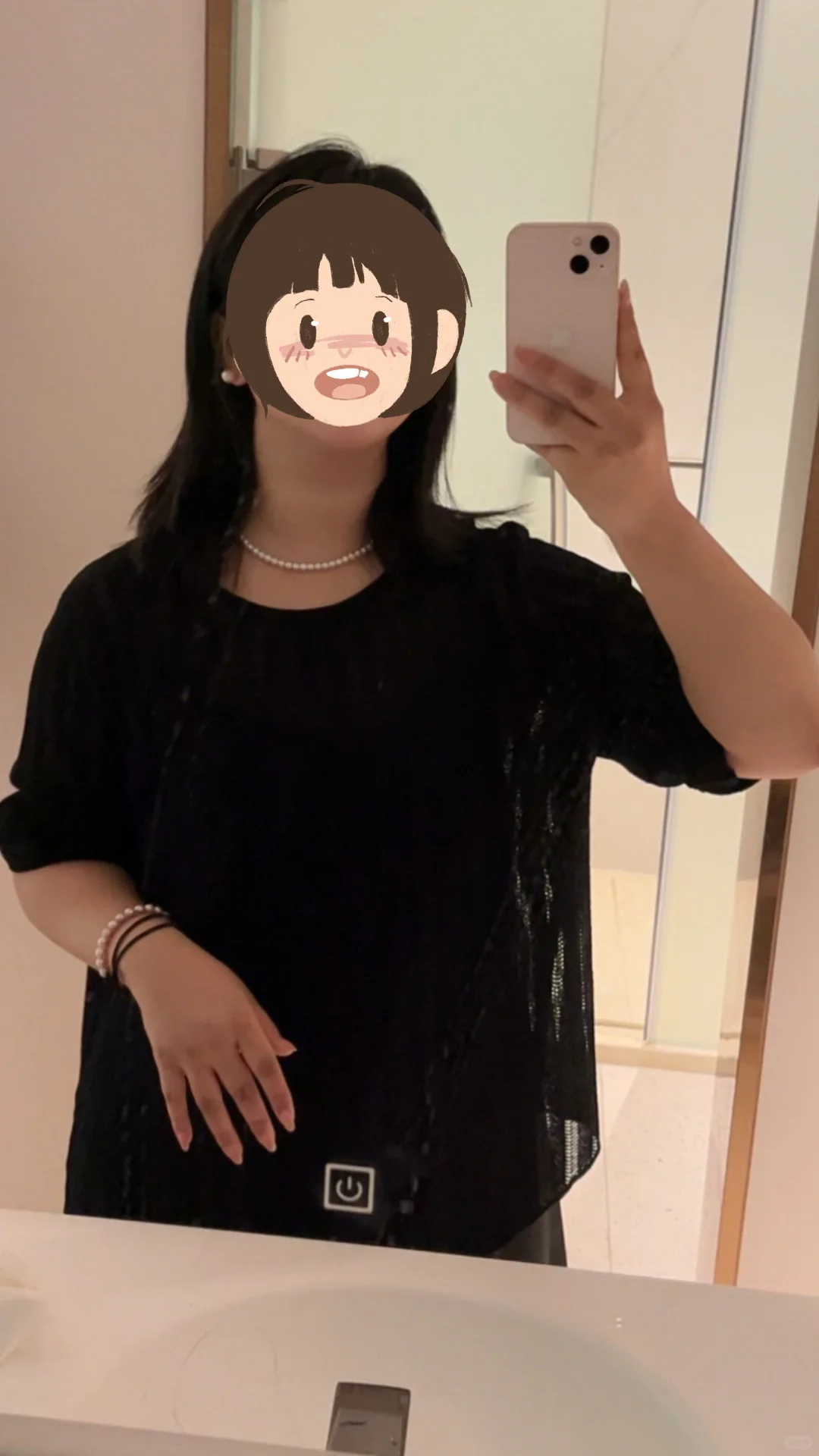 戴这个珍珠项链好像有小妈感了