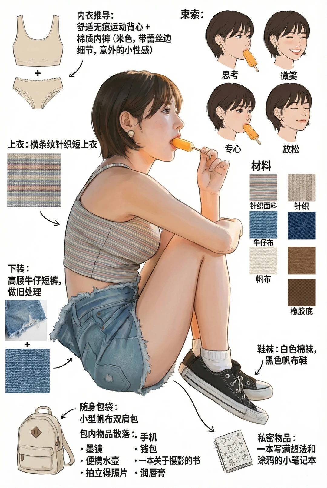 这个ai角色的设定图简直太美了！