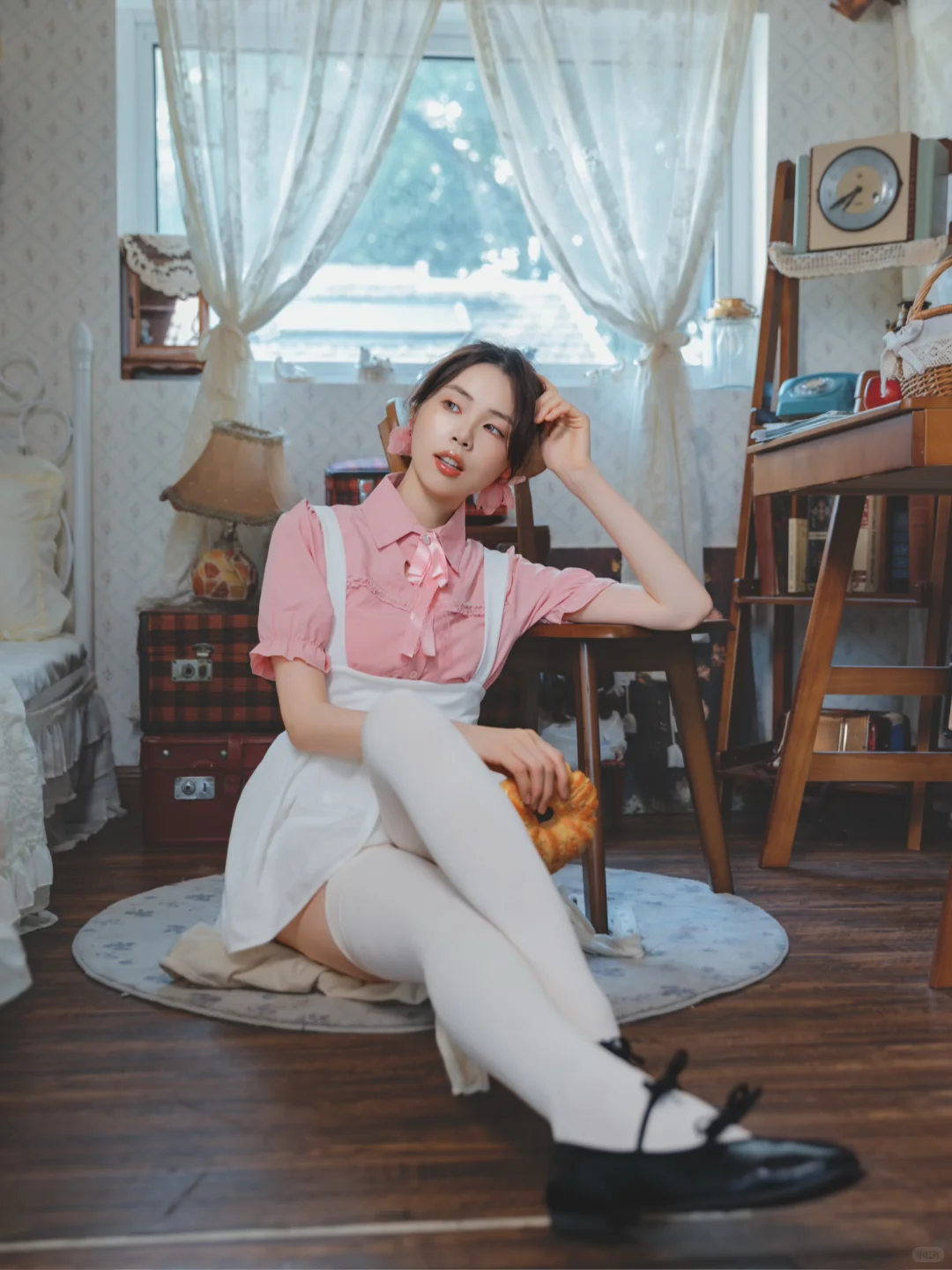 室内人像|可爱的白丝女仆装！
