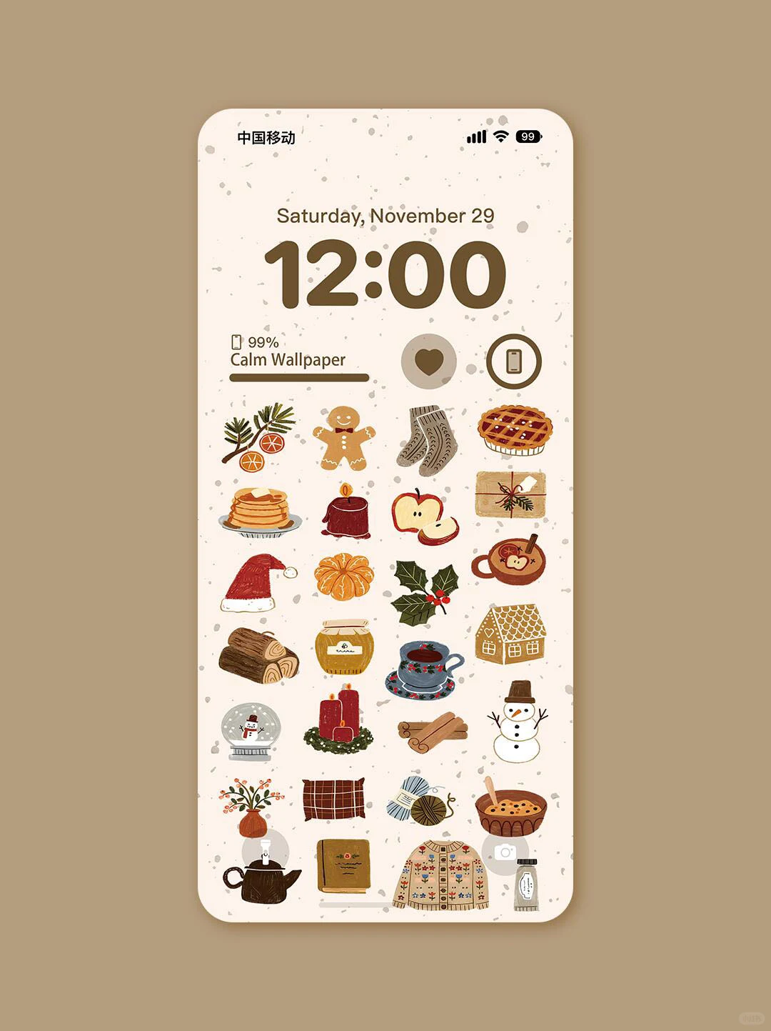 手机壁纸｜圣诞暖冬清单｜INS风卡通壁纸