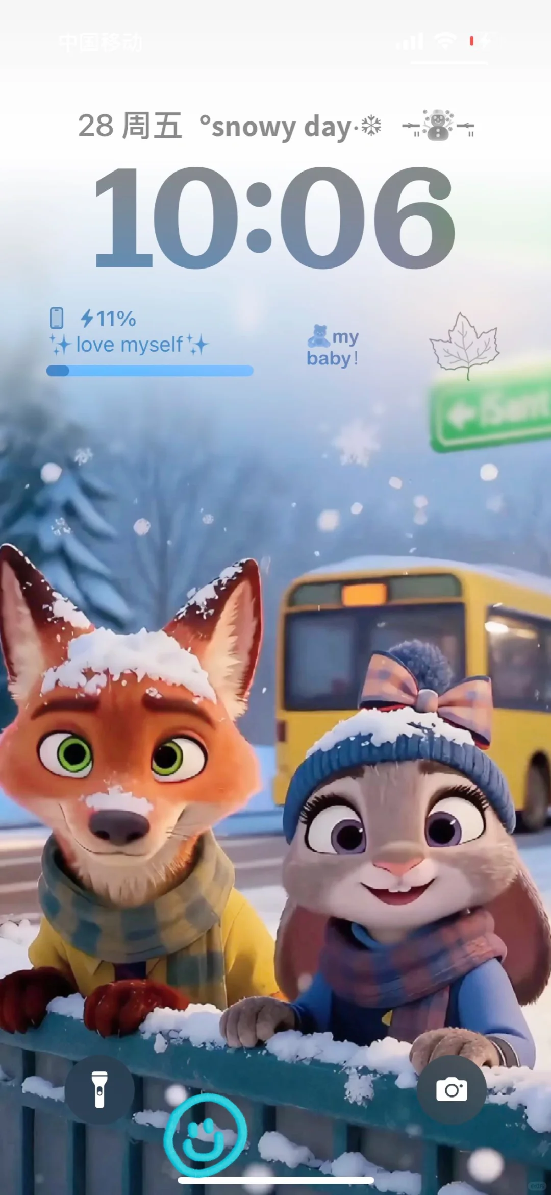 疯狂动物城壁纸｜冬夜下的初雪❄️