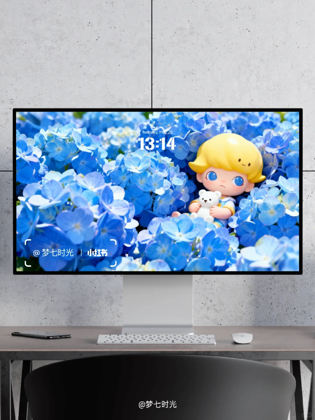 电脑壁纸|Dimoo·绣球花丛中💙＃156