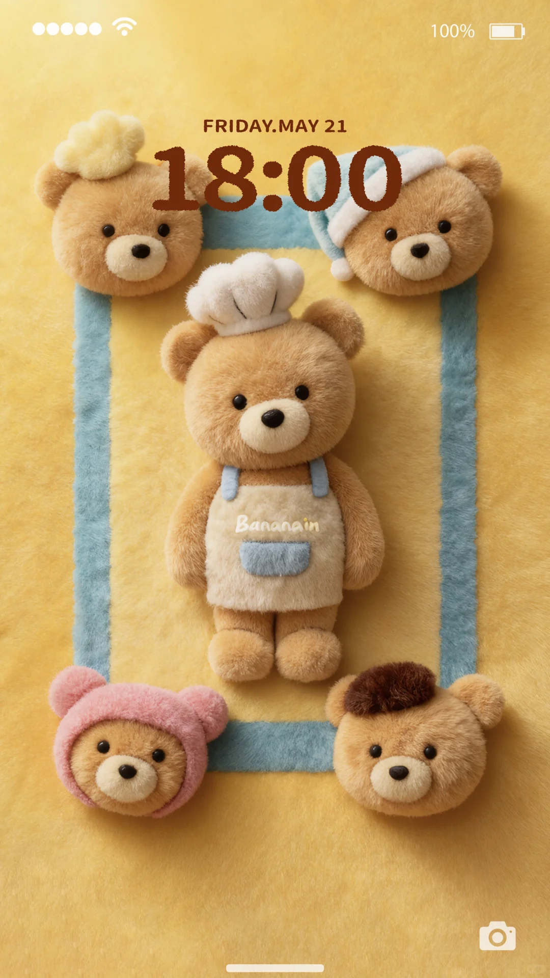 毛绒绒之挠头小熊壁纸🧸