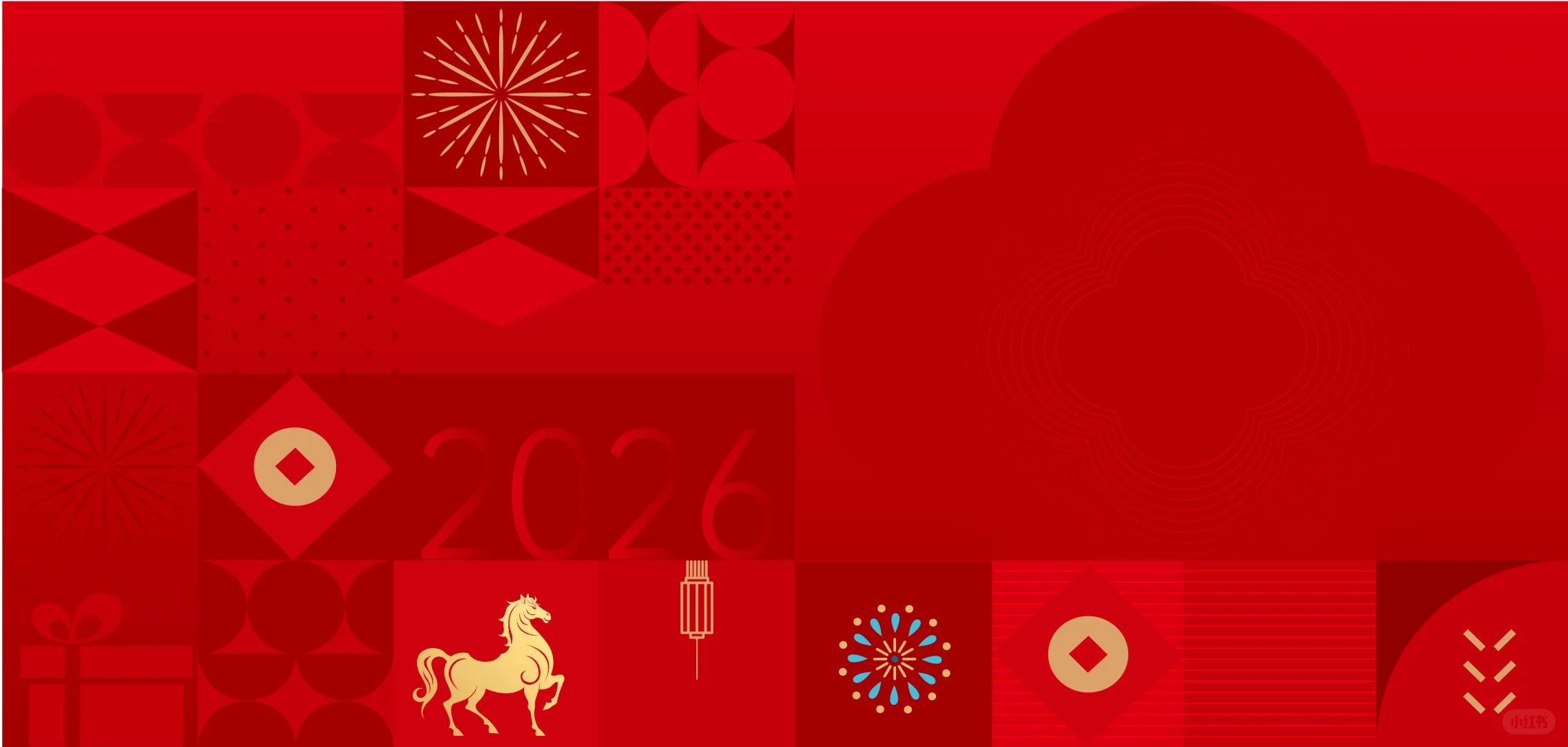 2026马年专属电脑壁纸来啦！红金配美到炸屏