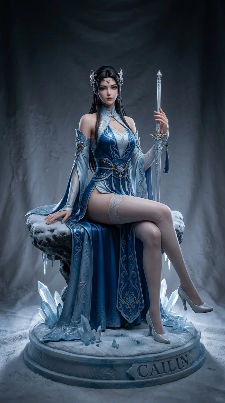 动漫女神手办系列：冰霜主题