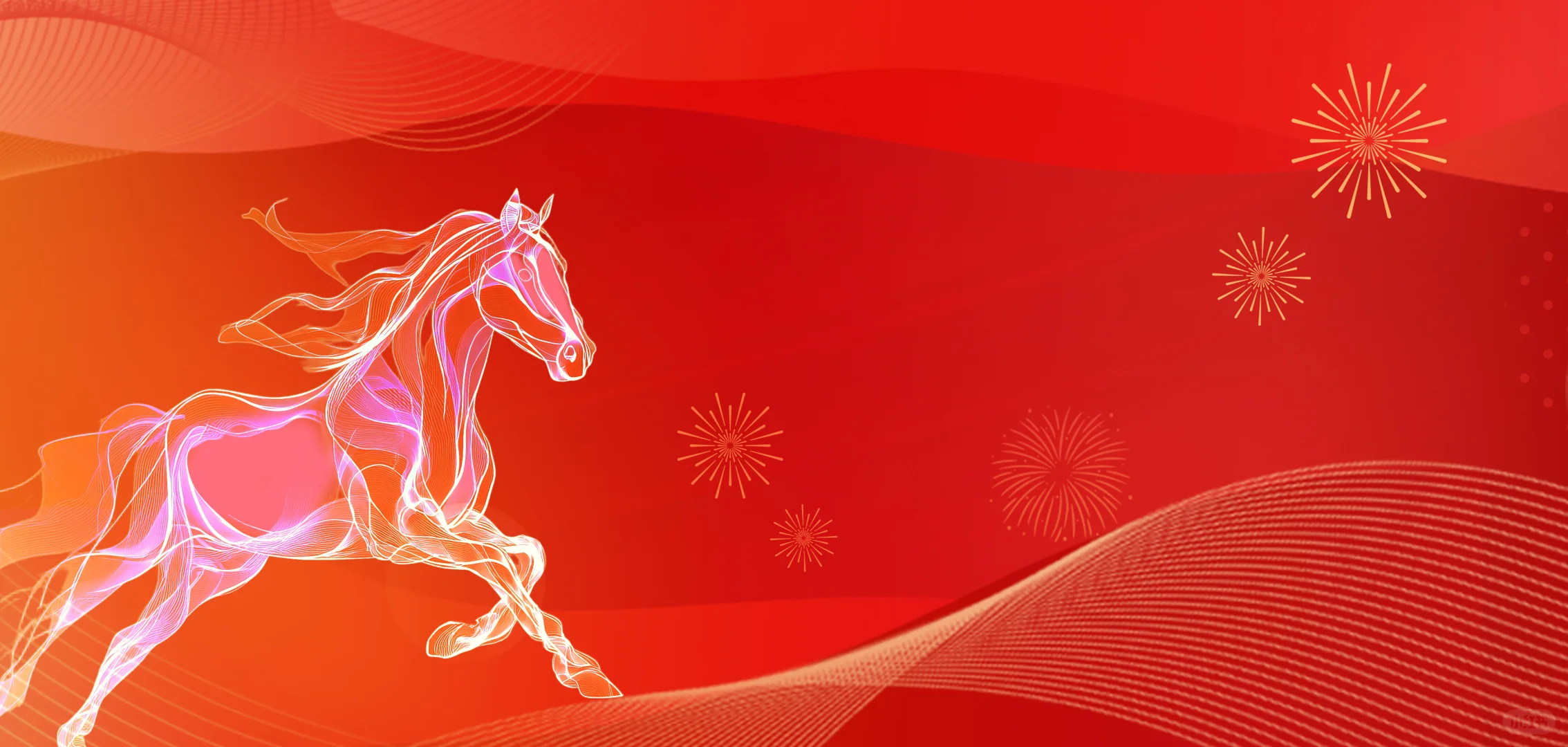 2026马年专属电脑壁纸来啦！红金配美到炸屏