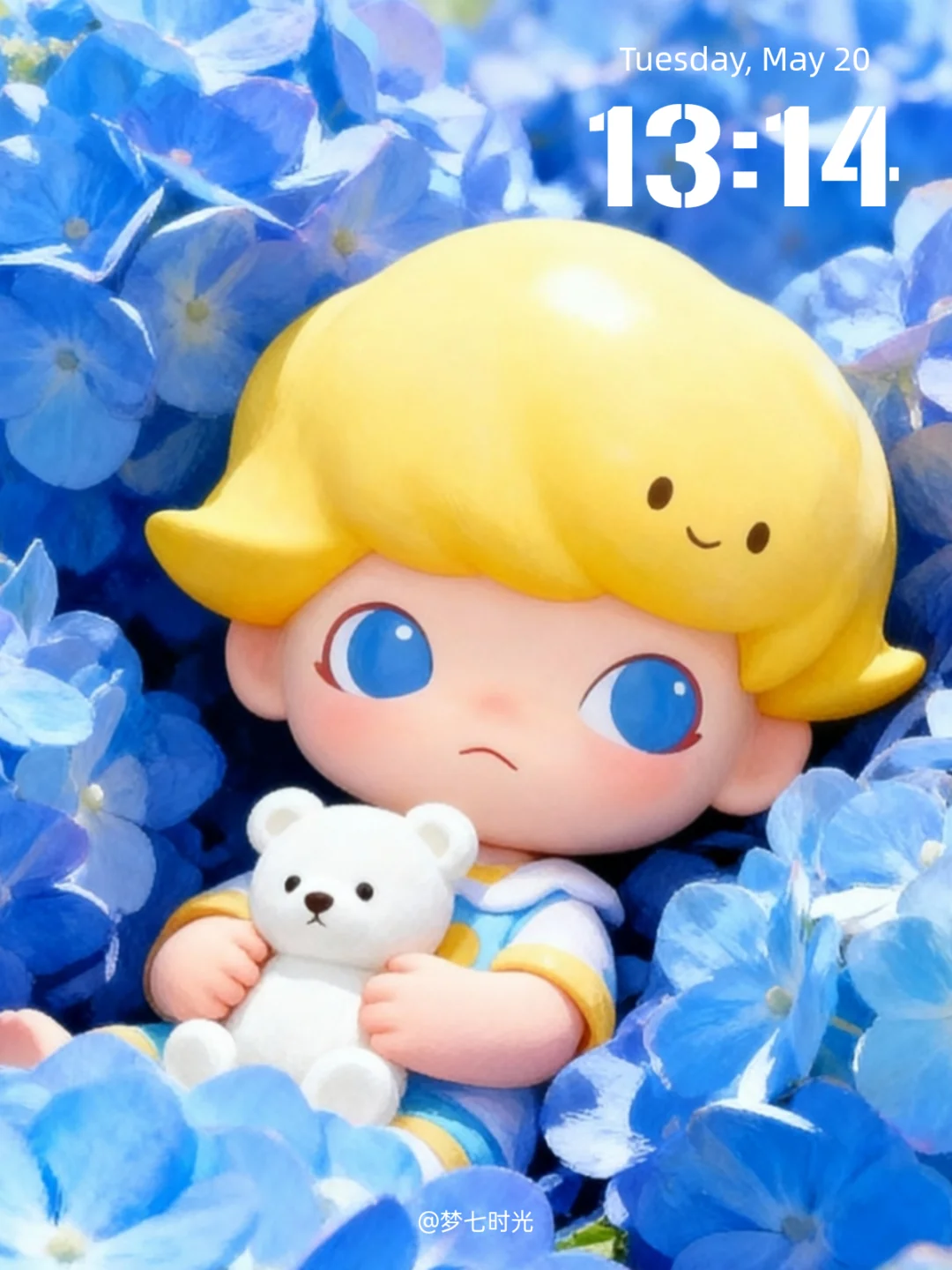 电脑壁纸|Dimoo·绣球花丛中💙＃156