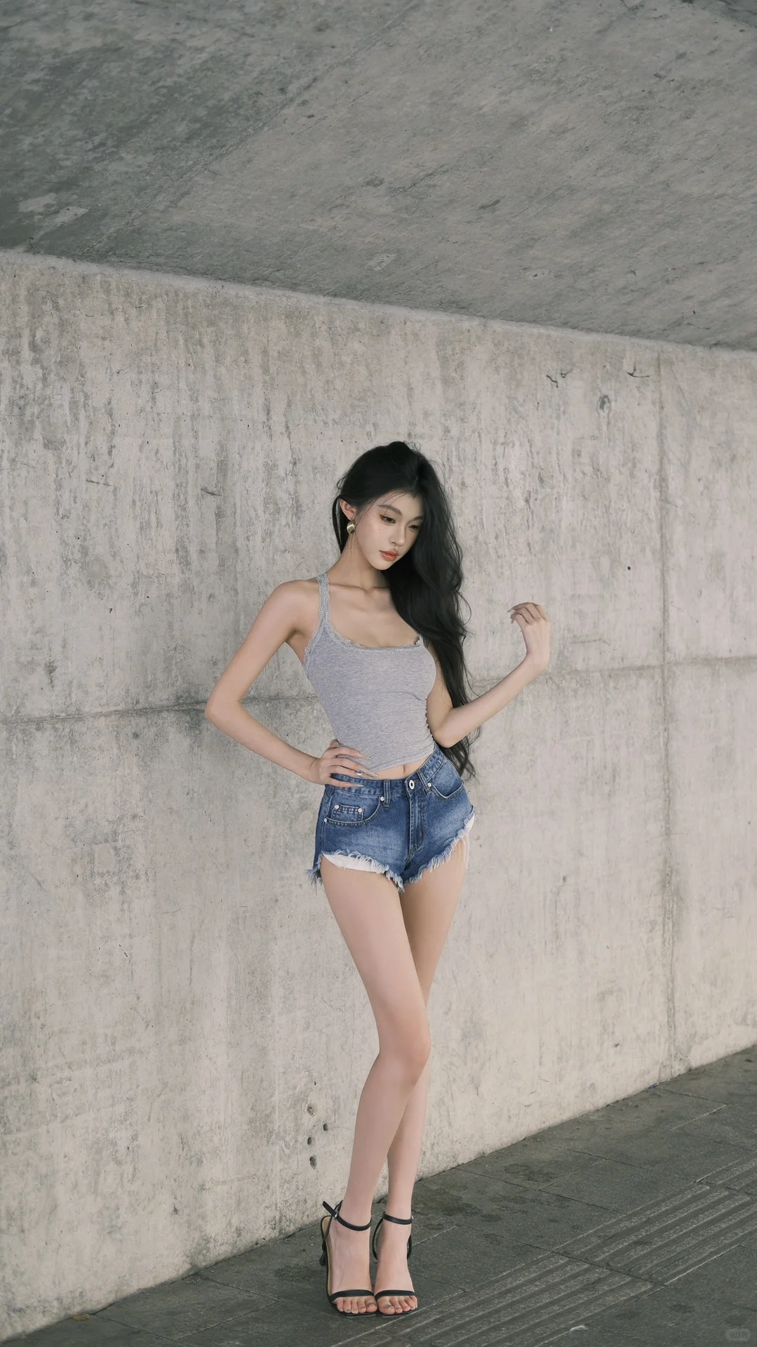 隧道里随意拍出超模感