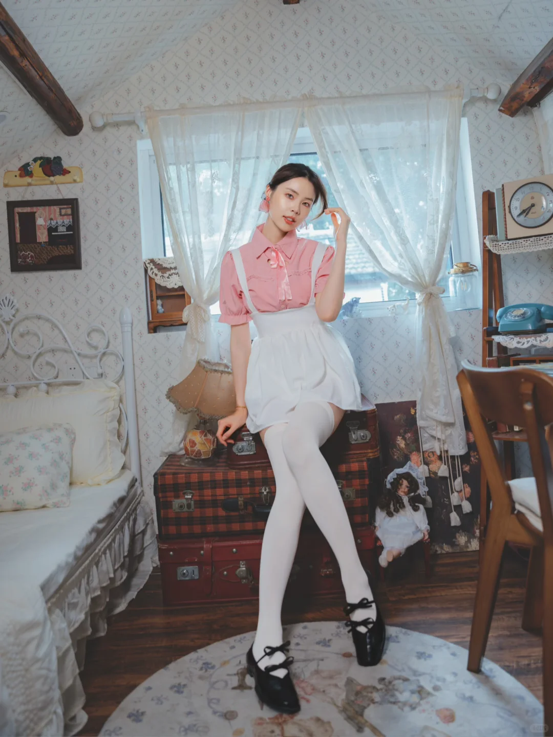 室内人像|可爱的白丝女仆装！