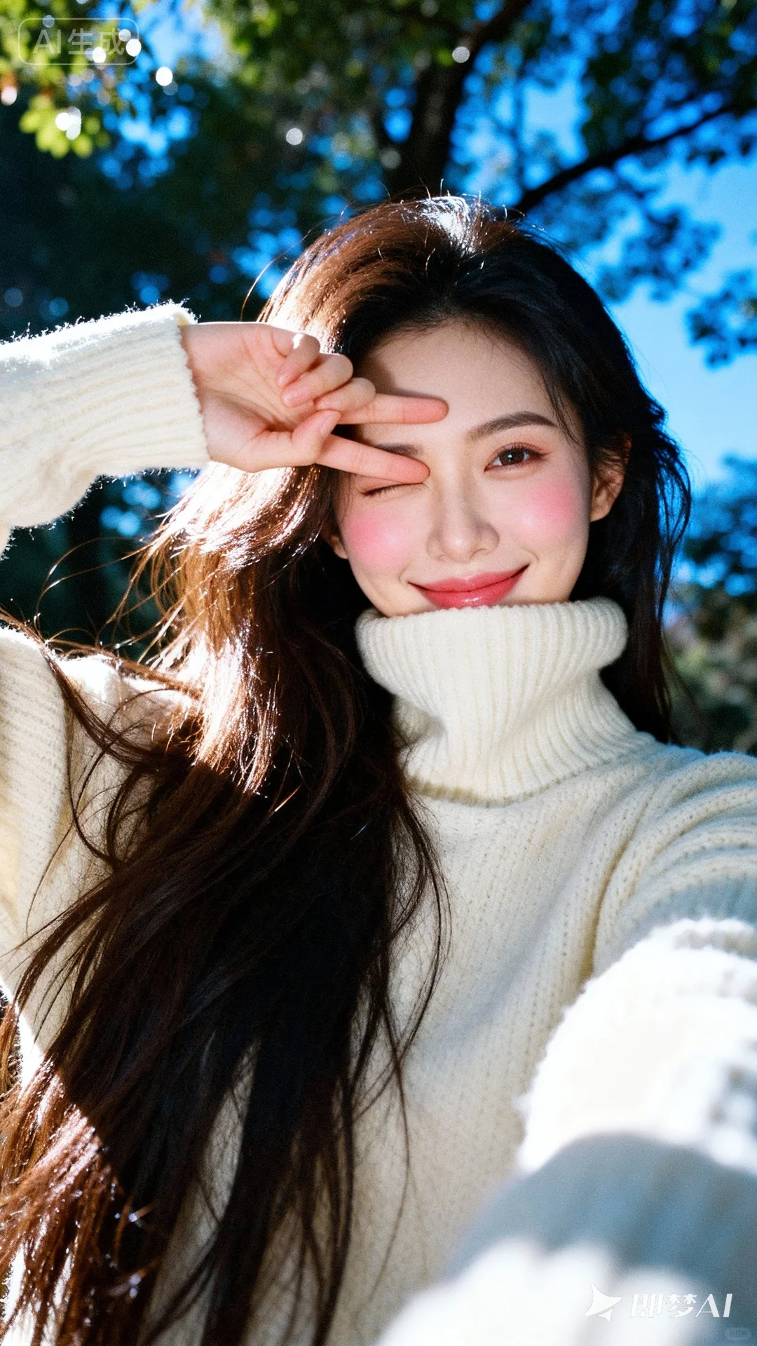 微微一笑很倾城（Ai生成）