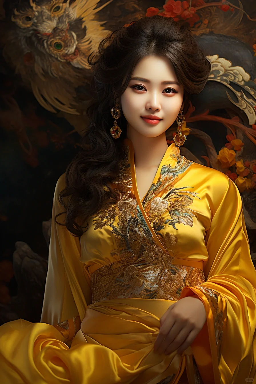 分享一下龙年穿搭美女,ai生成!