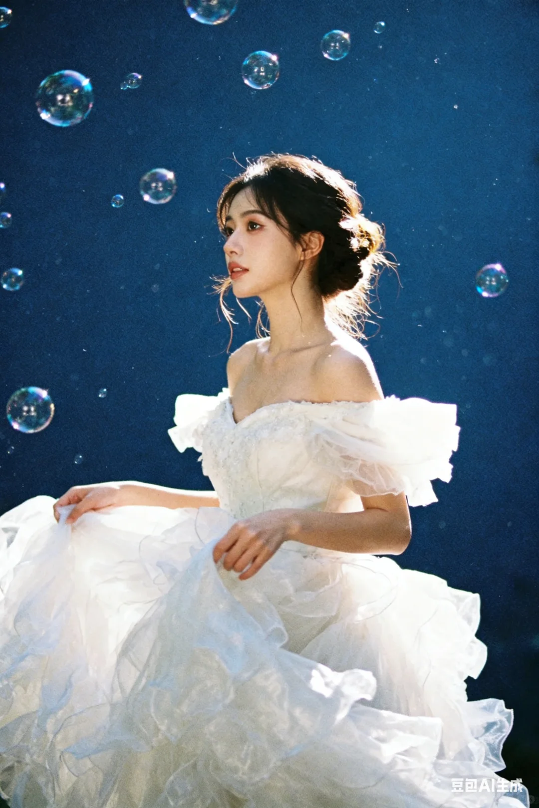 泡泡与白纱的梦幻碰撞🫧｜AI生成‼️