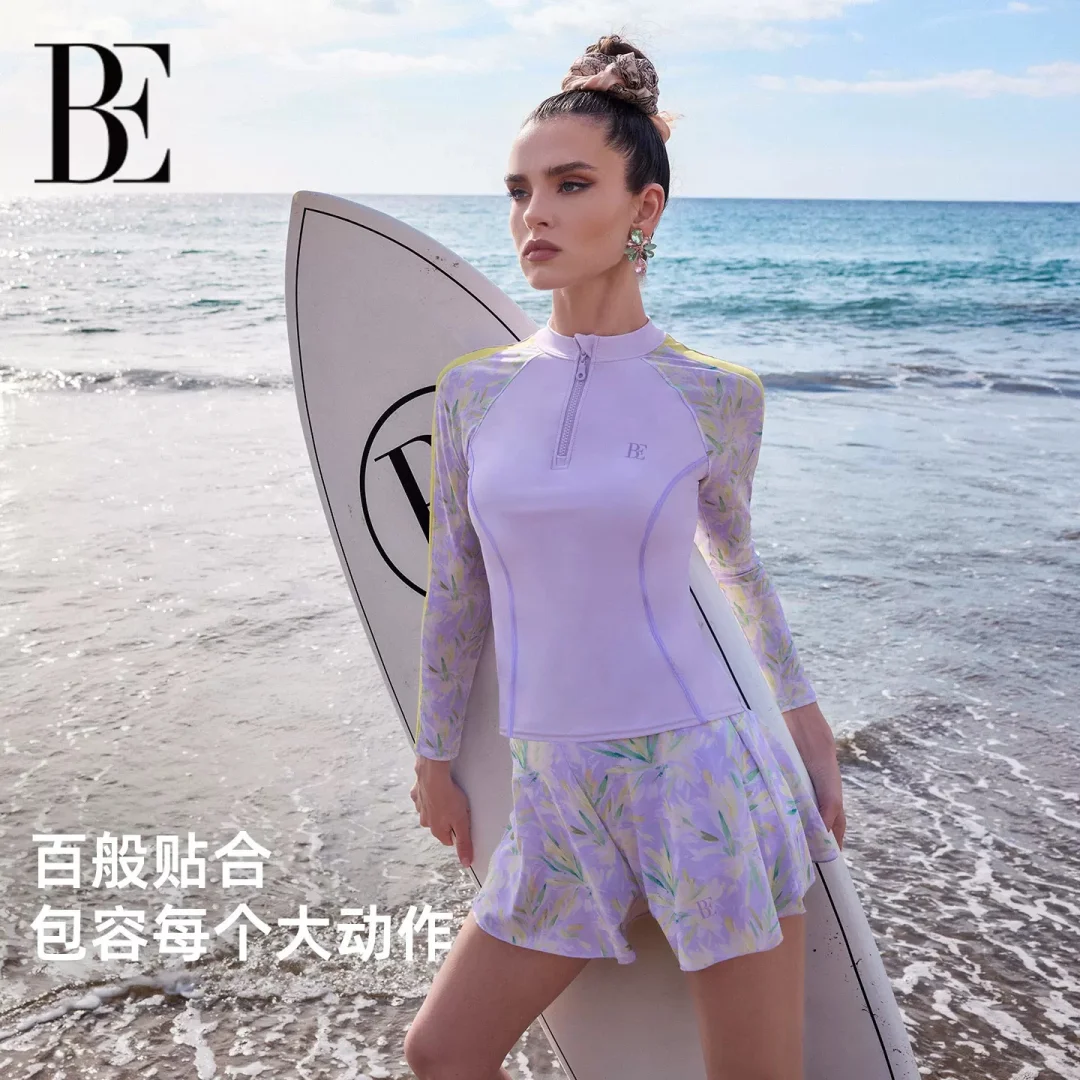 BE范德安花漾系列2025新品分体裙式泳衣女防