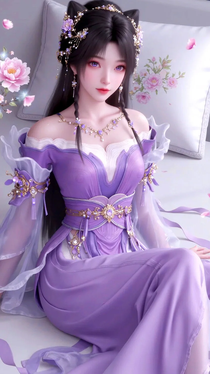 国漫女神｜姬紫月遮天高清AI二次元动漫壁纸