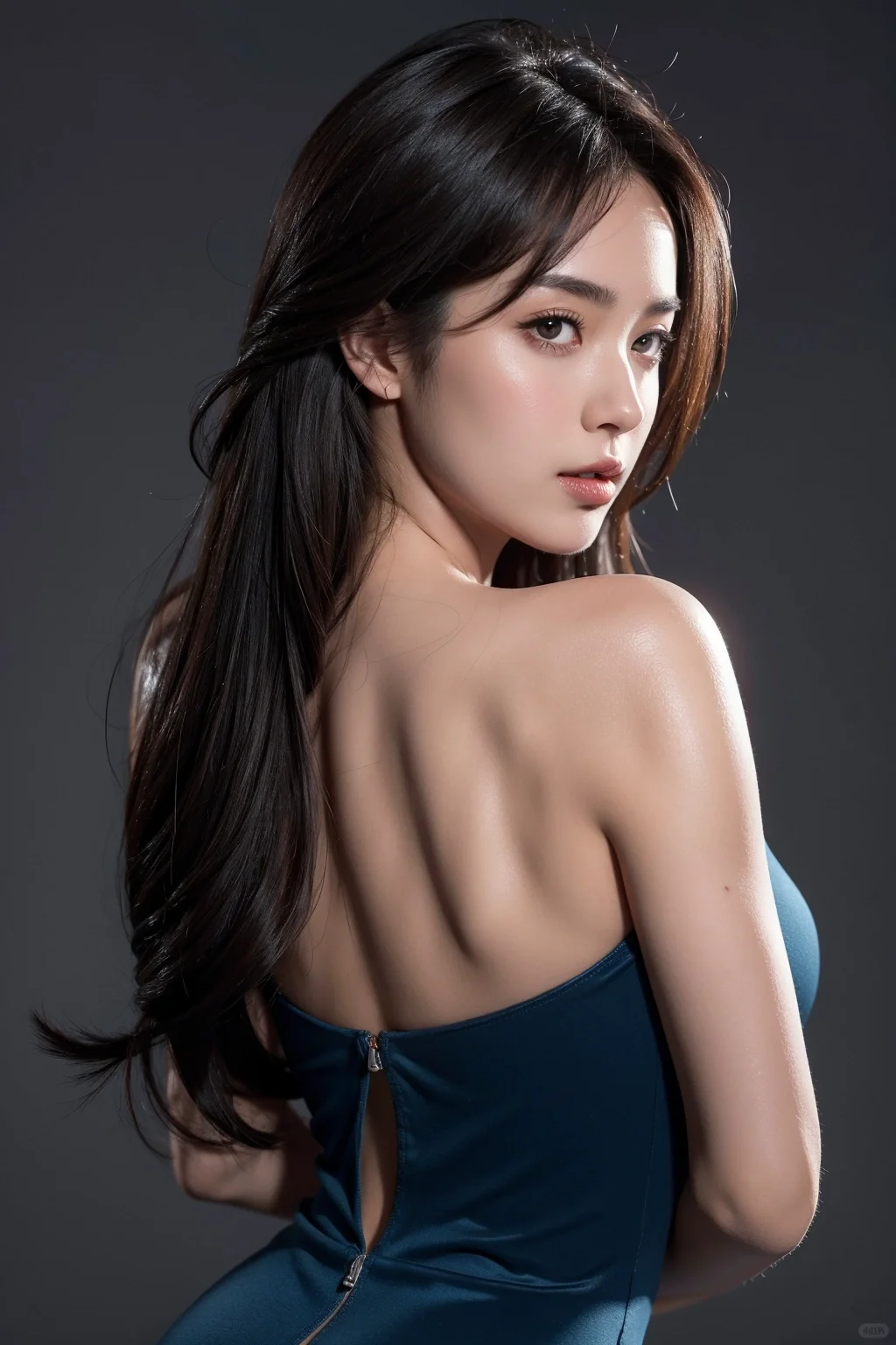 高挑美女在影楼中尽显性感风采|AI绘画