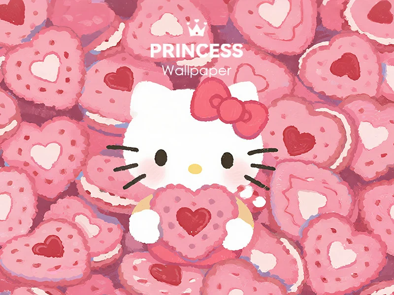 1017#🍓HelloKitty满屏爱心饼干🩷平板壁纸