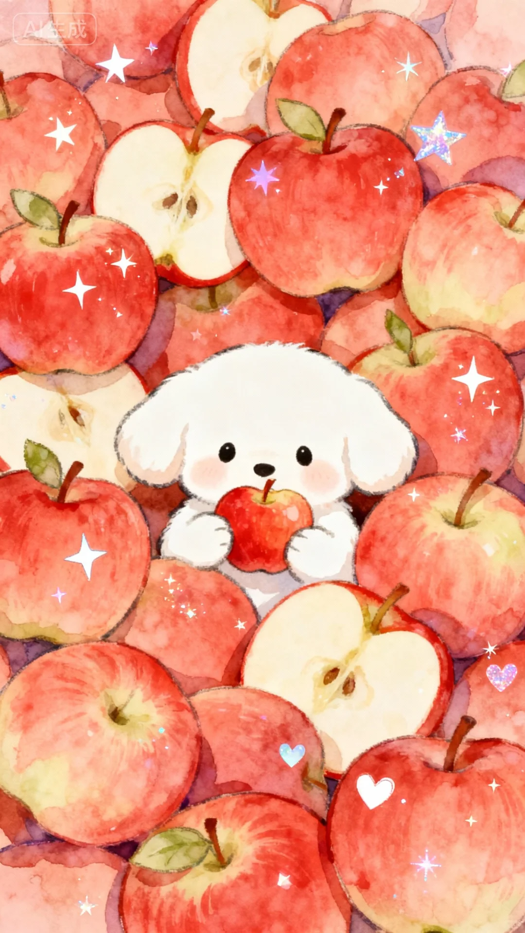 今天是苹果味的熊熊壁纸🍎