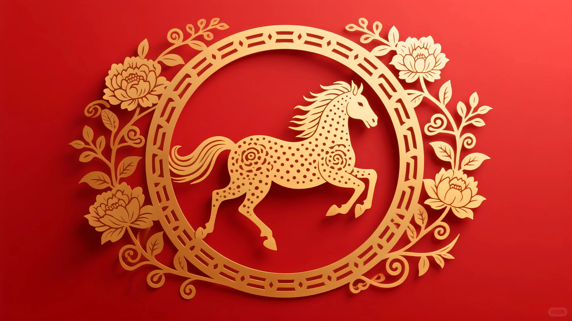 2026马年专属电脑壁纸来啦！红金配美到炸屏