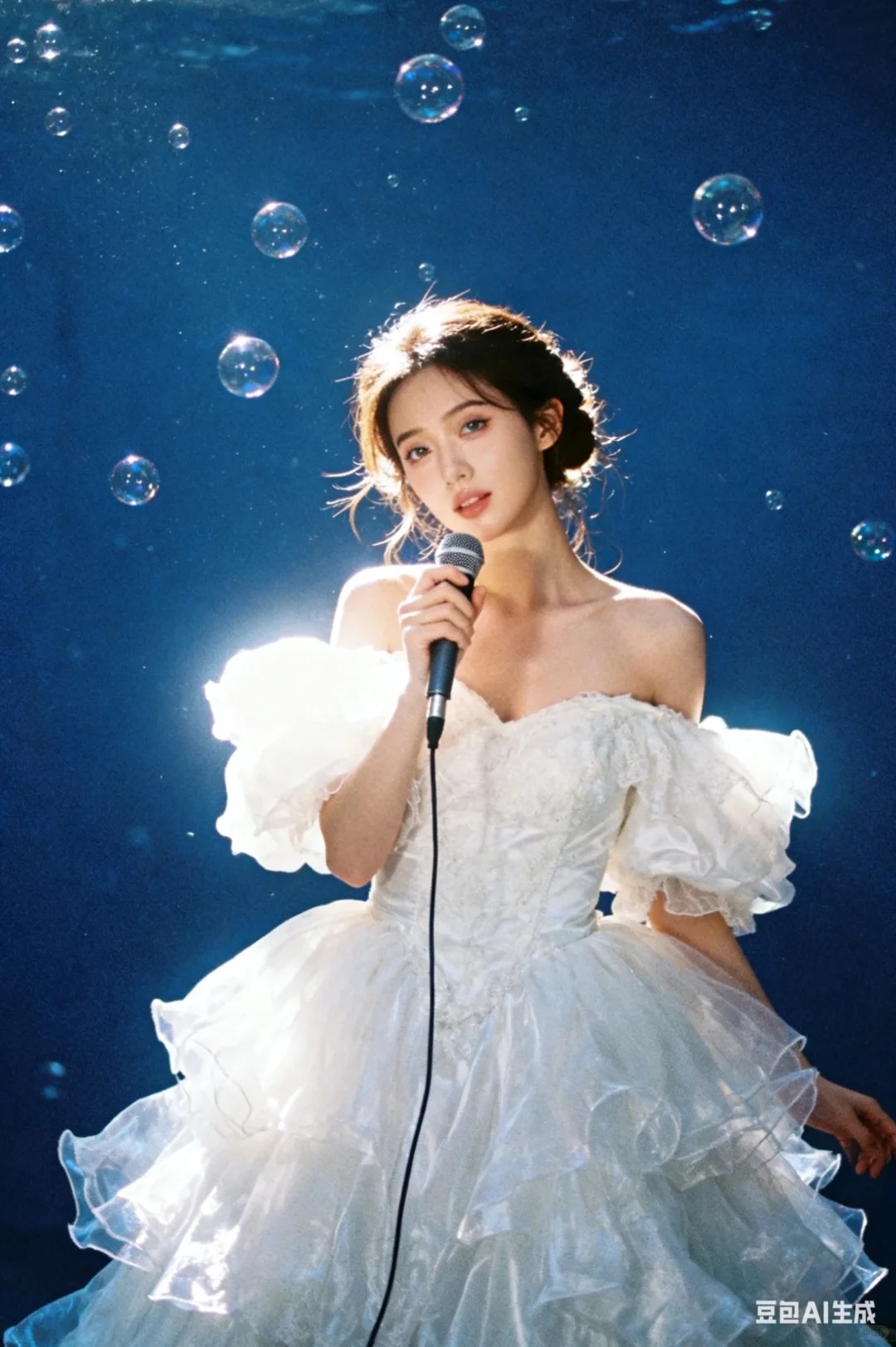 泡泡与白纱的梦幻碰撞🫧｜AI生成‼️